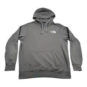 The North Face Hoodie Mens Large Gray Pullover Sweatshirt Fleece Logo Graphic